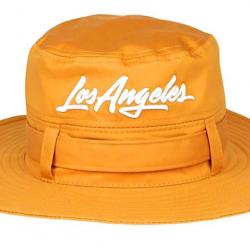 Chapeau Bob Los Angeles Jaune Camel - Bob Safari Streetwear Large Bord en Coton Taille unique Jaune