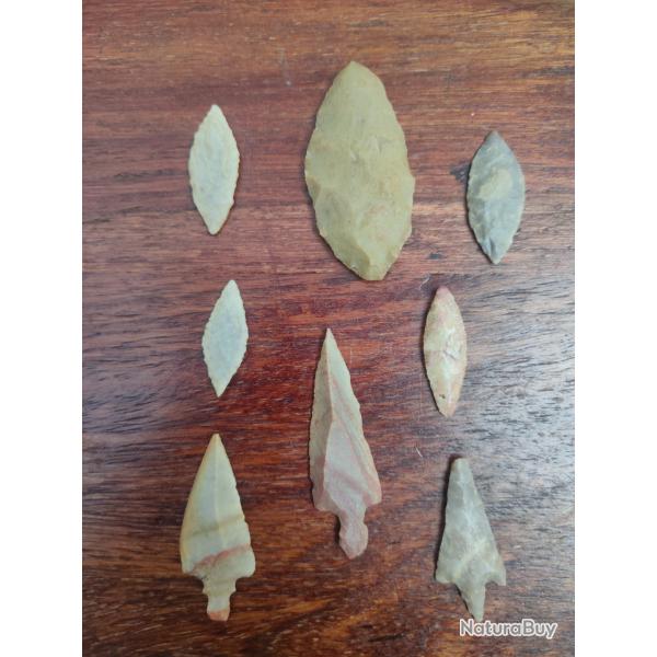 Lot de pointes de flches nolithique, provenance Sahara.