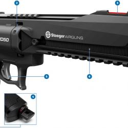 PACK STOEGER CO2 XRD50 12.6J + 50 BLL + 4 CART. CO2 + ETUI