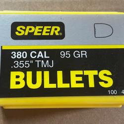 100 Ogives Speer .380 - 355" TMJ / n°4001