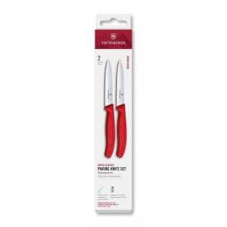 6.7791.2C1 Set 2 couteaux office Victorinox SwissClassic 10cm rouge à dents/lisse