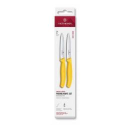 6.7798.2C1 Set 2 couteaux office Victorinox SwissClassic 10cm jaune à dents/lisse
