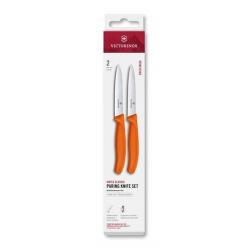 6.7799.2C1 Set 2 couteaux office Victorinox SwissClassic 10cm orange à dents/lisse