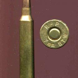 7 x 72 STW - marquage : R-P  7mm STW - balle cuivre pointe plomb - étui laiton 72.4 mm