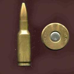 7 mm BR GIAT - RARE marquage militaire de la cartoucherie du Mans 1989 : LM 89 - étui 38.5 mm