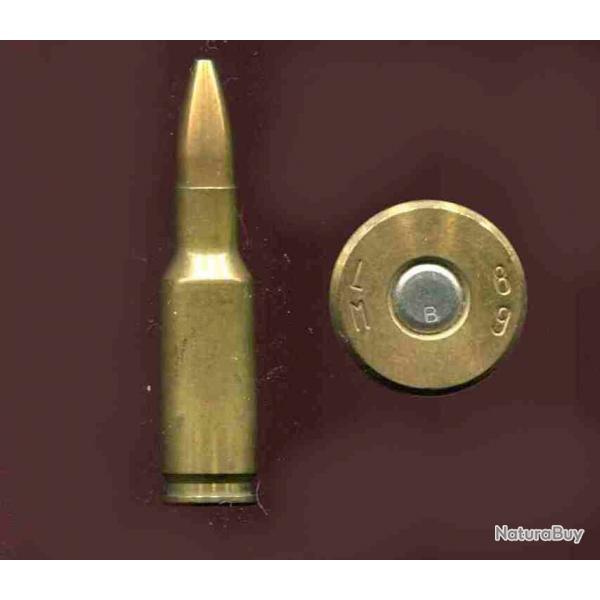 7 mm BR GIAT - RARE marquage militaire de la cartoucherie du Mans 1989 : LM 89 - tui 38.5 mm