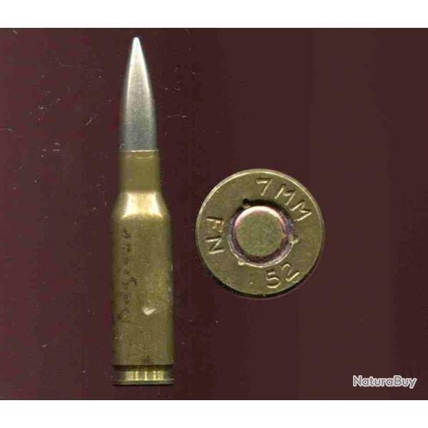 7 x 43.5 Belge pr-NATO par la FN - marquage : F N 55 - tui laiton de 53,5 mm