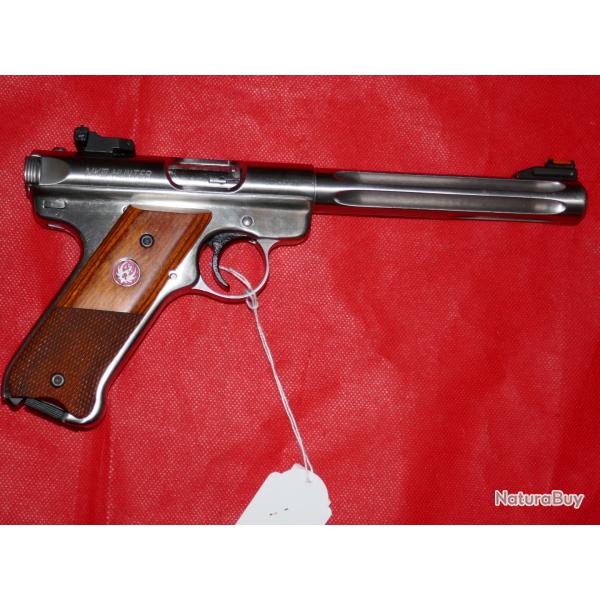 Pistolet RUGER MK III HUNTER Inox en 22Lr canon flut en 6"3/4