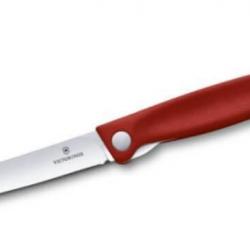 6.7801.FC1 Couteau d'office pliant rouge lisse Victorinox 11cm en boîte