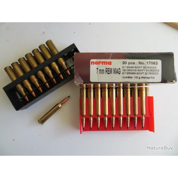 Balles de carabine NORMA 7mm Rem Mag Swift Scirocco 150gr (9.7gr)