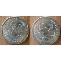 France 2 Francs 1993 Piece Franc Jean Moulin Piece