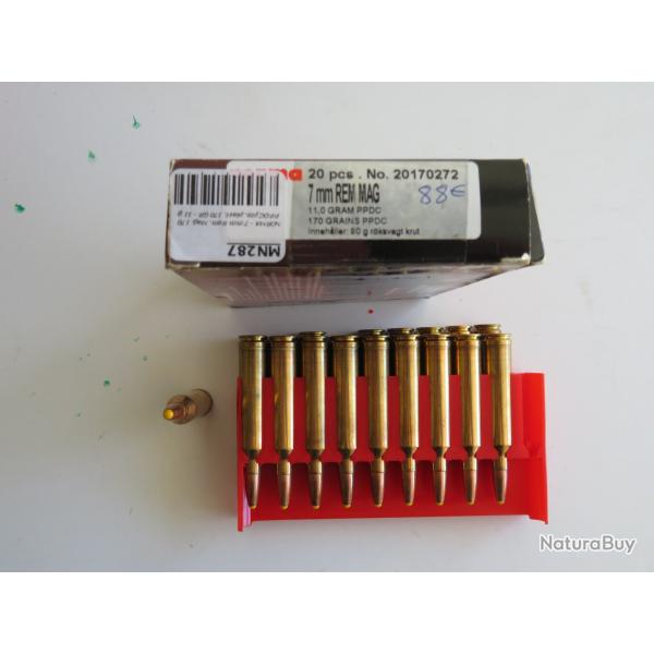 Balles de carabine 7mm Rem Mag NORMA PPDC 170gr (11g)