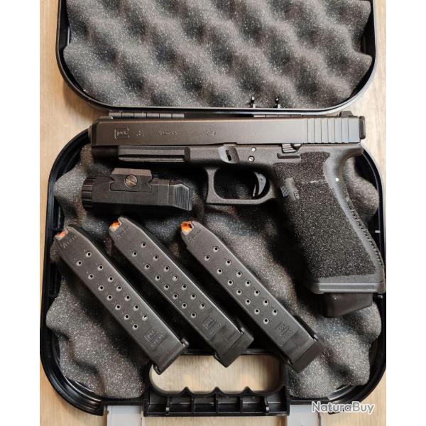 Pistolet semi-automatique GLOCK 34 - Calibre 9x19 - Mallette, 4 chargeurs, lampe (Occasion)