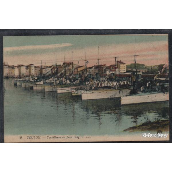 CPA - Marine Militaire - " TOULON " -Torpilleurs au petit rang  -N3839