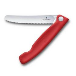 6.7831.FC1 Couteau d'office pliant rouge cranté Victorinox 11cm en boîte