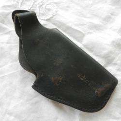 ancien étui cuir pour revolver Manurhin - 38 spécial - 357 -  Police Nationale - droitier