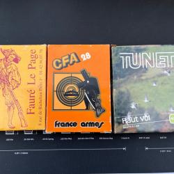 3 Emballages - Boîtes vides munitions Tunet, CFA et Fauré le Page