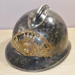 Coque de casque Français M1926 Adrian France WW2 Pompier post restauration (24)