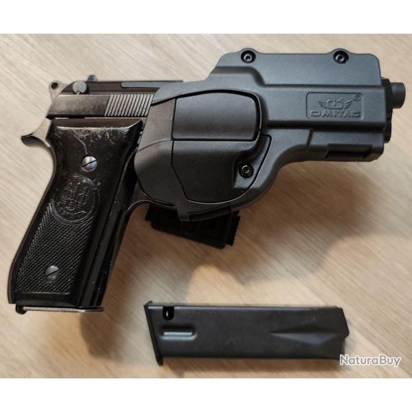 Pistolet semi-automatique BERETTA 92 S - Calibre 9x19 + Holster Omitac et 2 chargeurs (Occasion)