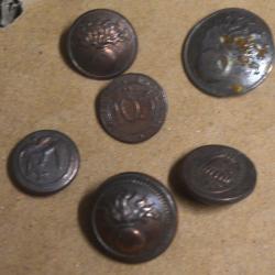 Lot de 6 bouton militaire