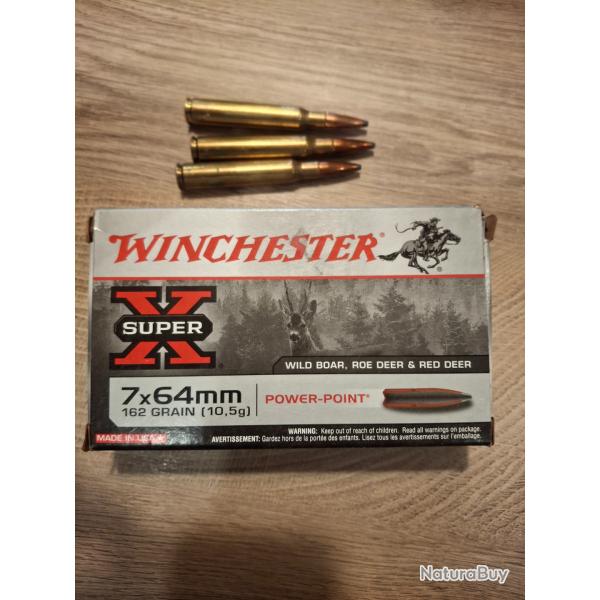 Balles winchester 7x64 162 grain 10.5g Power-Point