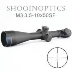 Lunette de Visée Optics M3 3.5-10x50 s.f Réticule MilDot Tir Éclairé Tube 30 mm Zoom