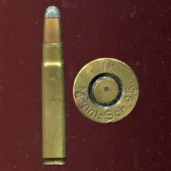 9.5 x 57 Mannlicher Schoenauer - beau marquage : N Mannl.-Sch. 9.5    - balle cuivre pointe arrondie