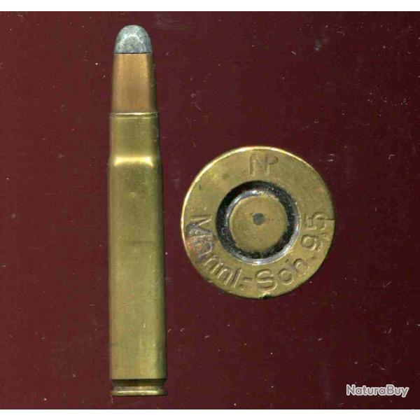 9.5 x 57 Mannlicher Schoenauer - beau marquage : N Mannl.-Sch. 9.5    - balle cuivre pointe arrondie