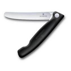 6.7833.F Couteau d'office pliant noir cranté Victorinox 11cm en boîte