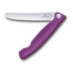 6.7835.FC1 Couteau d'office pliant violet cranté Victorinox 11cm en boîte