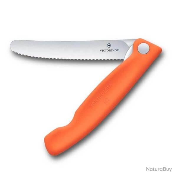 6.7839.FC1 Couteau d'office pliant orange crant Victorinox 11cm en bote
