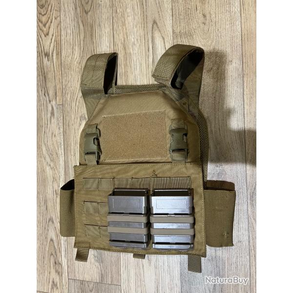Gilet tactique airsoft avec 2 portes chargeurs vide