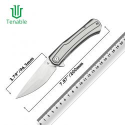 Couteau Tenable Kratos Black/White Lame Acier Nitro-V SW Manche G10 Liner Lock Clip T1024A5