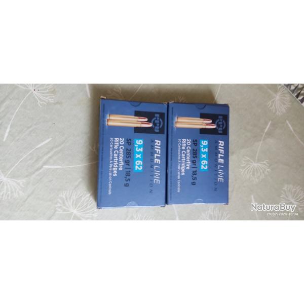 Balles 9.3x62 ppu sp 285 ( 2 botes )