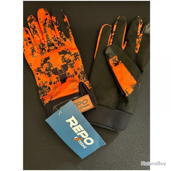 GANTS DE CHASSE HAUTE VISIBILIT ORANGE CAMO - REPO EXTREME