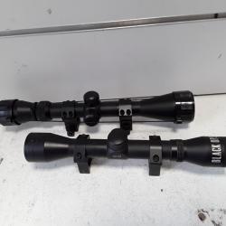 X2 lunettes RTI 3-9x40 et Black ops 4x32 + colliers