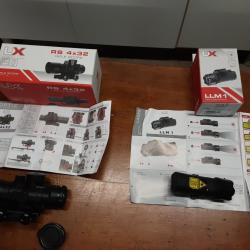 Lot  lunette  et lampe tactique   de loisir umarex