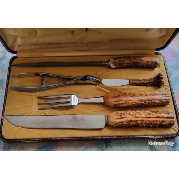 Coffret de service  gigot KINDAL et affteur FISCHER Bois de cerf + Inox