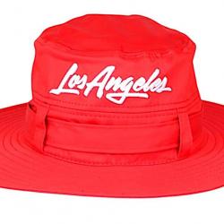 Chapeau Bob Los Angeles Rouge - Bob Safari Streetwear Large Bord en Coton Taille unique Rouge