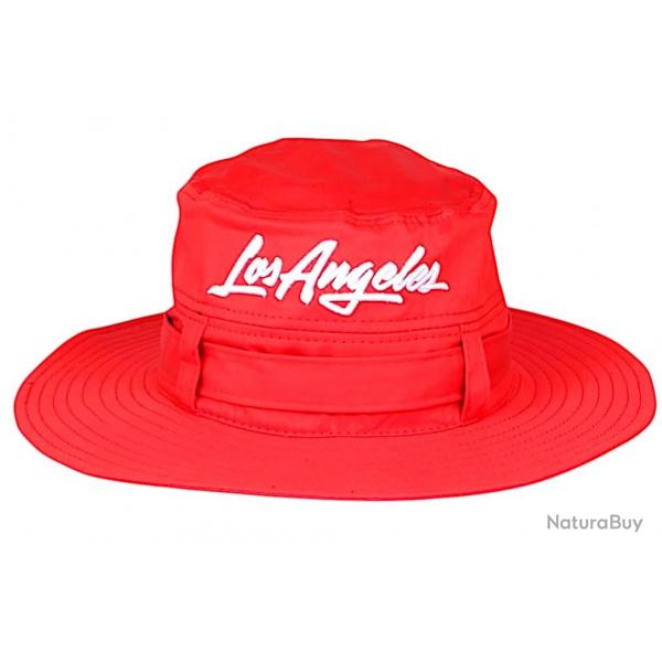 Chapeau Bob Los Angeles Rouge - Bob Safari Streetwear Large Bord en Coton Taille unique Rouge