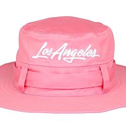 Chapeau Bob Los Angeles Rose - Bob Safari Streetwear Large Bord en Coton Taille unique Rose