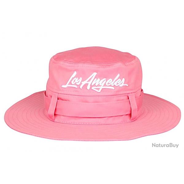 Chapeau Bob Los Angeles Rose - Bob Safari Streetwear Large Bord en Coton Taille unique Rose