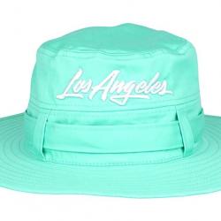 Chapeau Bob Los Angeles Turquoise - Bob Safari Streetwear Large Bord en Coton Taille unique Vert