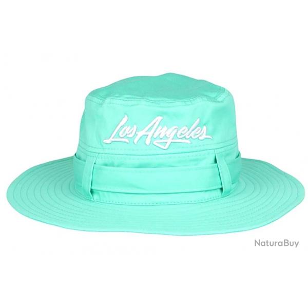 Chapeau Bob Los Angeles Turquoise - Bob Safari Streetwear Large Bord en Coton Taille unique Vert