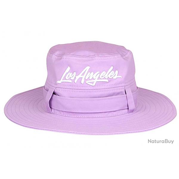 Chapeau Bob Los Angeles Violet - Bob Safari Streetwear Large Bord en Coton Taille unique Violet