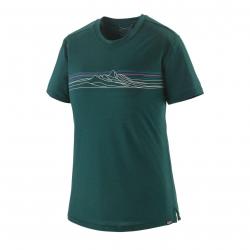 Tee Shirt Respirant Patagonia "Women's Cap Cool Merino Blend Graphic Shirt" S Kaki