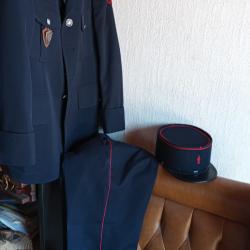 TENUE DE SORTIE SAPEURS POMPIERS VESTE PANTALON KEPI.