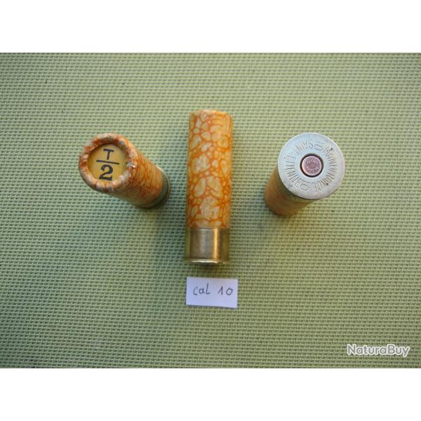 Collection ou usage...  Cartouche cal 10 de Manufrance bourre grasse plomb 45 grammes No 2 poudre T.