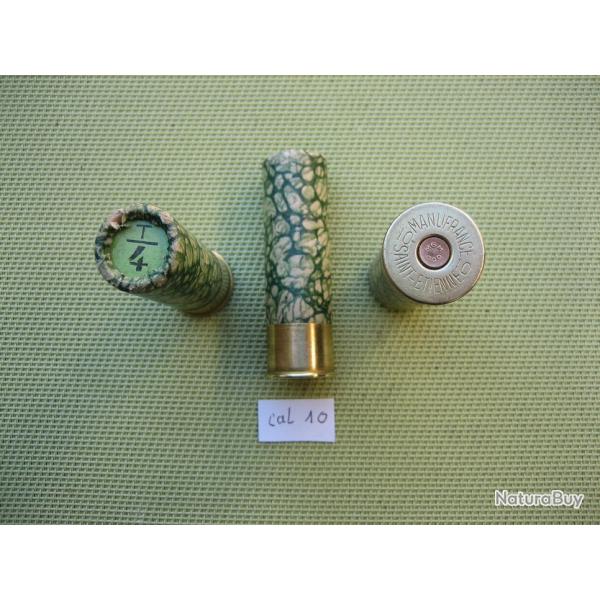 Collection ou usage...  Cartouche cal 10 de Manufrance bourre grasse plomb 45 grammes No 4 poudre T.