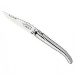 Couteau Laguiole d'antan G. DAVID, lame acier 12C27 plein manche 8 cm tout inox brillant